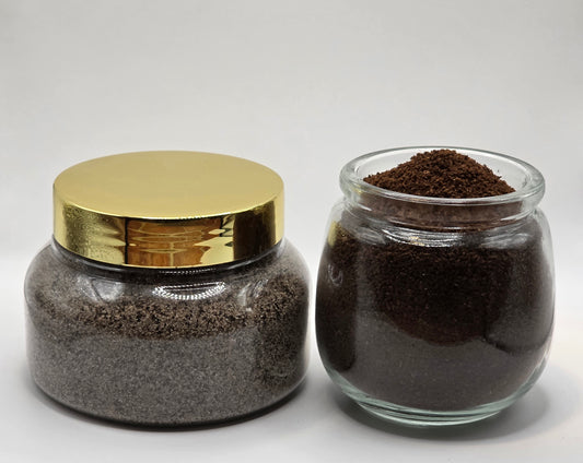 Castor oil salt coffee body scrub